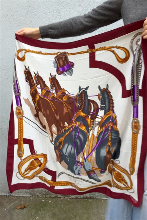 vintage hermes scarf horse|Hermes scarf clearance.